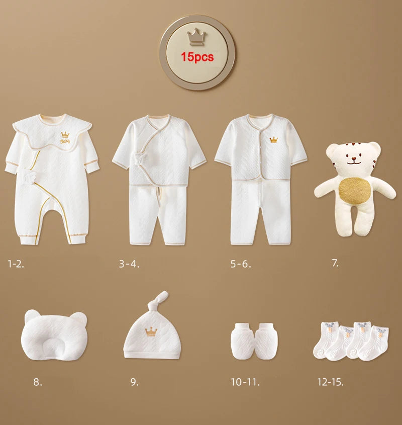Newborn Baby Clothing Set – 15-20 Piece 100% Cotton Unisex Outfit Collection (0-3 Months)
