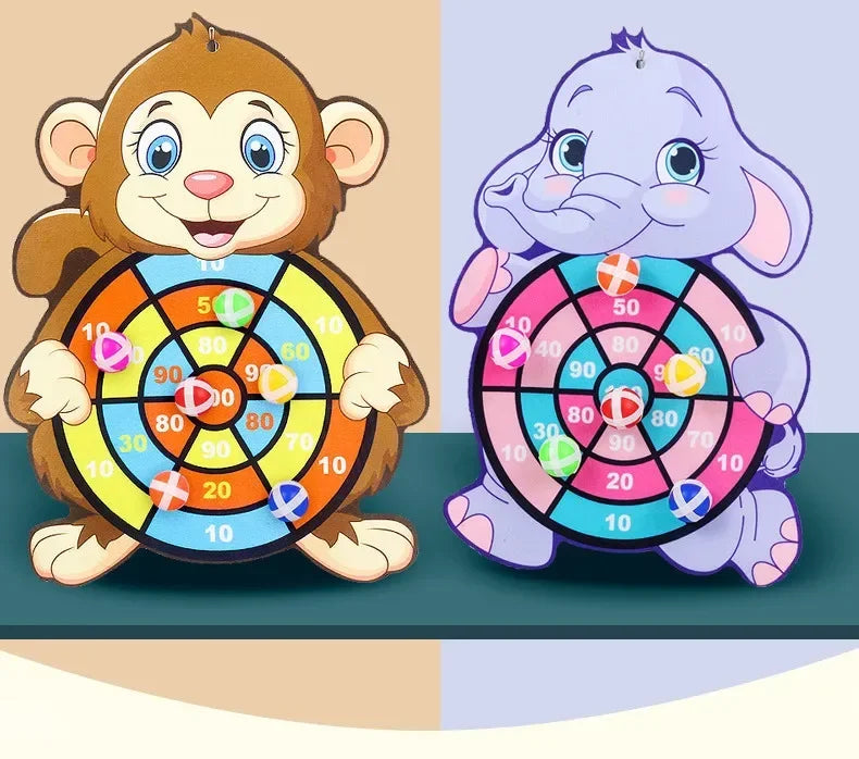 Montessori Dart Board Game - Safe Sticky Ball Target Game for Kids 3-7 Years