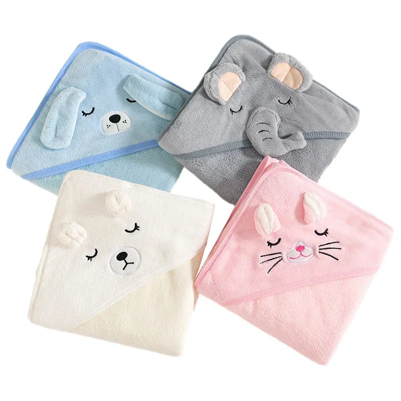 Personalized Custom name Embroidered Newborn letter Nursery Baby Soft Bath Towels Gifts for Boy Girl Toddler Bathrobe Warm