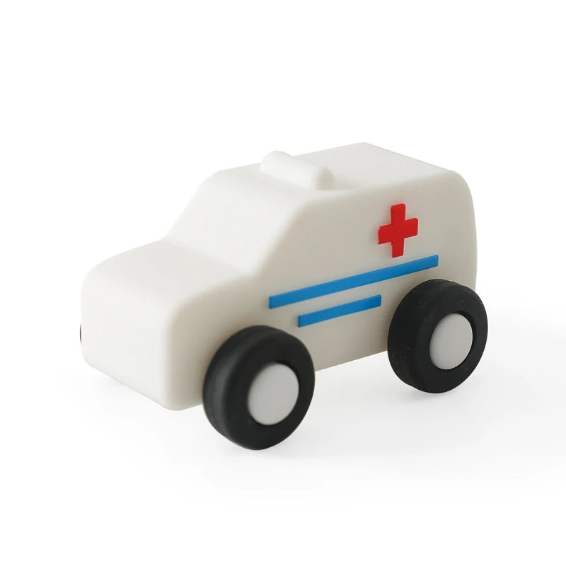 Montessori Silicone Car Toys - Educational Teether Blocks for Babies 0-12 Months