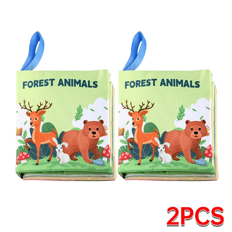 Cloth Book for Early Education - 4-Page 8-Sided English Learning Book for Kids
