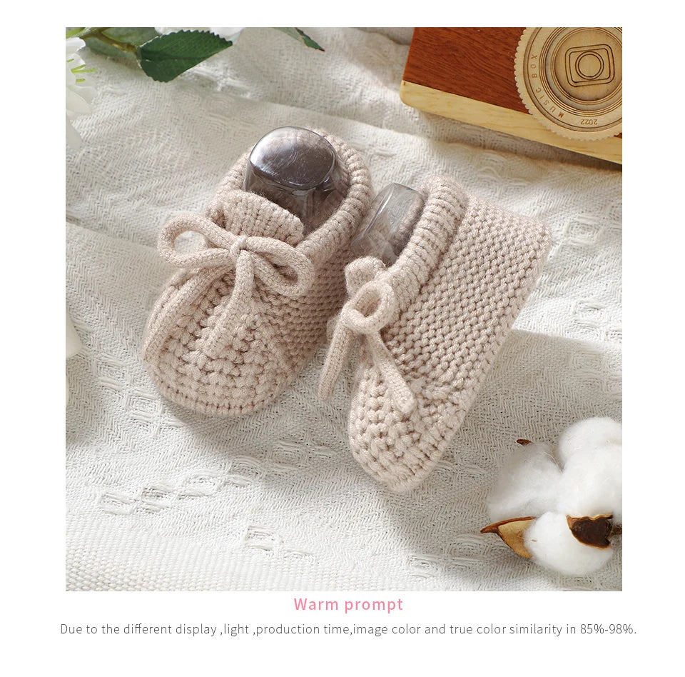 Baby Shoes Knitted Newborn Bed Footwear 0-18M Warm Clothing Accessories Infant Boys Girls First Boots Fashion Solid Toddler Kid