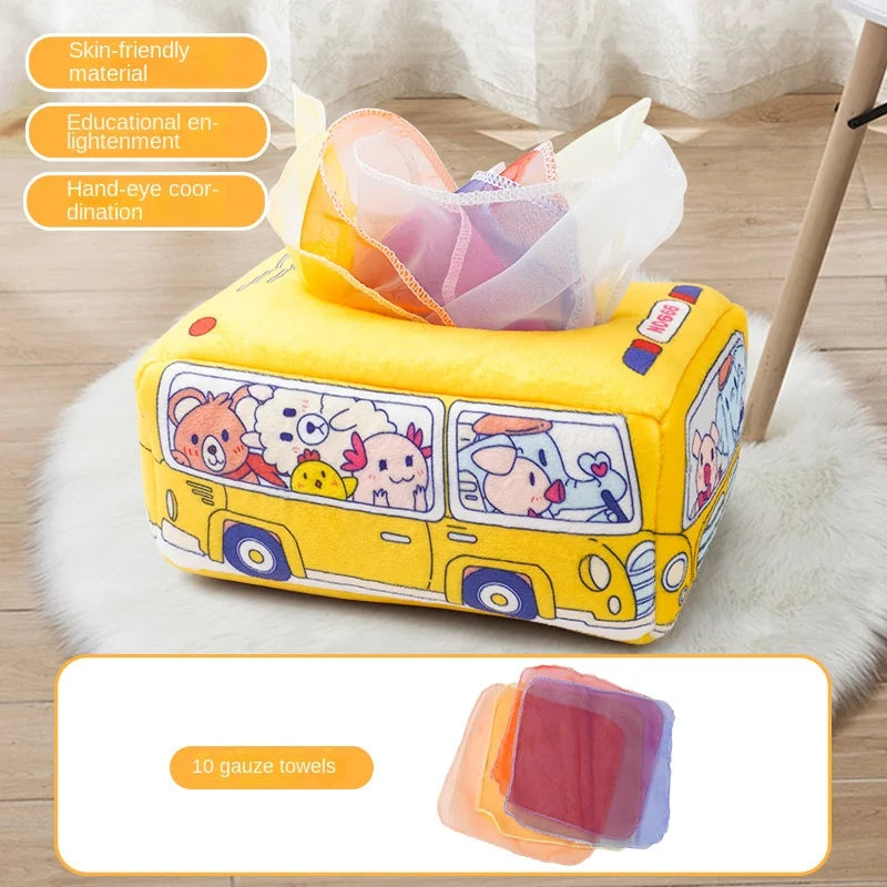 Baby Montessori Magic Tissue Box - Educational Sensory Toy & Busy Board for Kids
