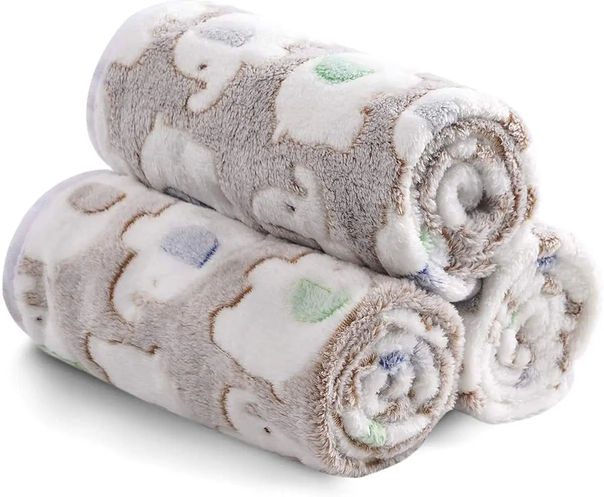 Cute Elephant Baby Blanket - Soft Coral Velvet Swaddle Wrap & Stroller Cover