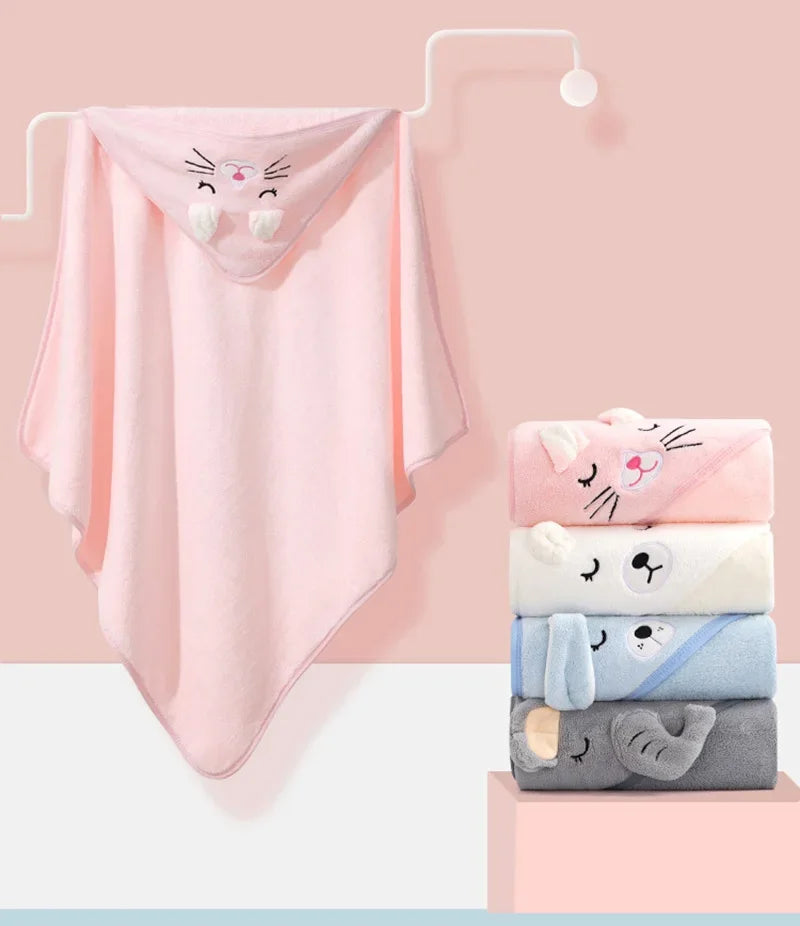 Personalized Custom name Embroidered Newborn letter Nursery Baby Soft Bath Towels Gifts for Boy Girl Toddler Bathrobe Warm