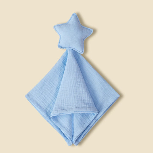 Baby Cotton Muslin Comfort Blanket - Cute Cat Doll Security Towel for Infants