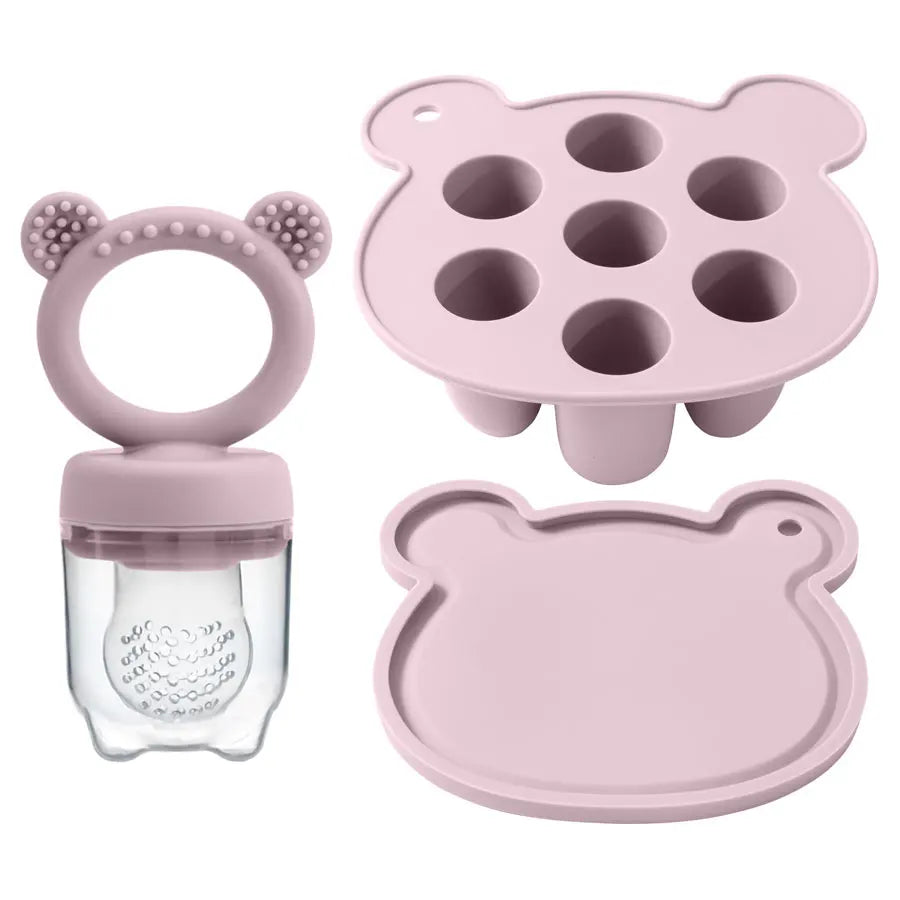 Silicone Fruit & Vegetable Teether Toys – Fun Ice Cream Mold Design for Baby Feeding (6+ Months)