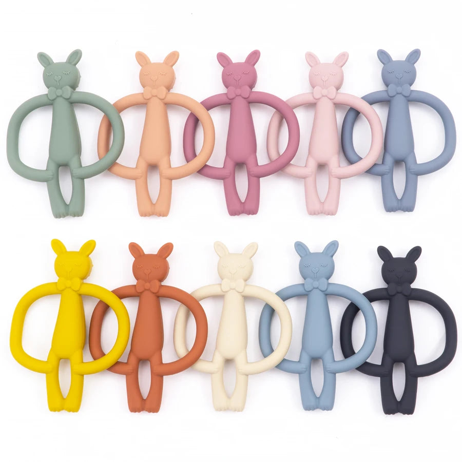 Silicone Nursing Teether Toy – Durable Cartoon Design for Dental Care & Gum Relief (3+ Months)