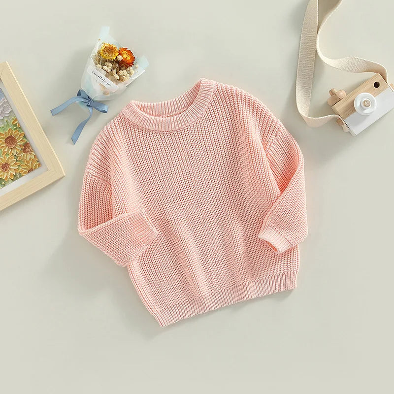 Autumn New Baby Boys Girls Clothes Baby Sweater Toddler Knit Sweater Newborn Knitwear Long Sleeve Cotton Baby Pullover Tops