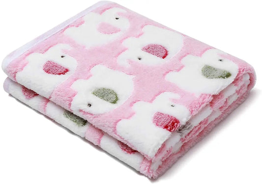 Cute Elephant Baby Blanket - Soft Coral Velvet Swaddle Wrap & Stroller Cover