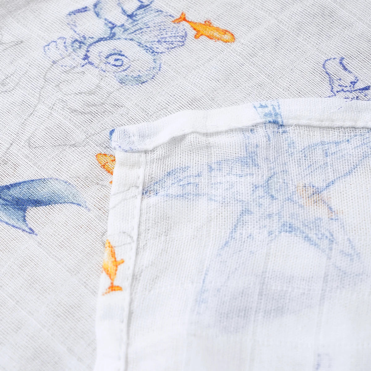 Bamboo Cotton Baby Muslin Swaddle Blanket - 120x110cm Soft Print Newborn Wrap