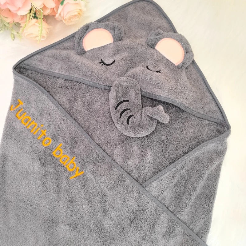 Personalized Custom name Embroidered Newborn letter Nursery Baby Soft Bath Towels Gifts for Boy Girl Toddler Bathrobe Warm