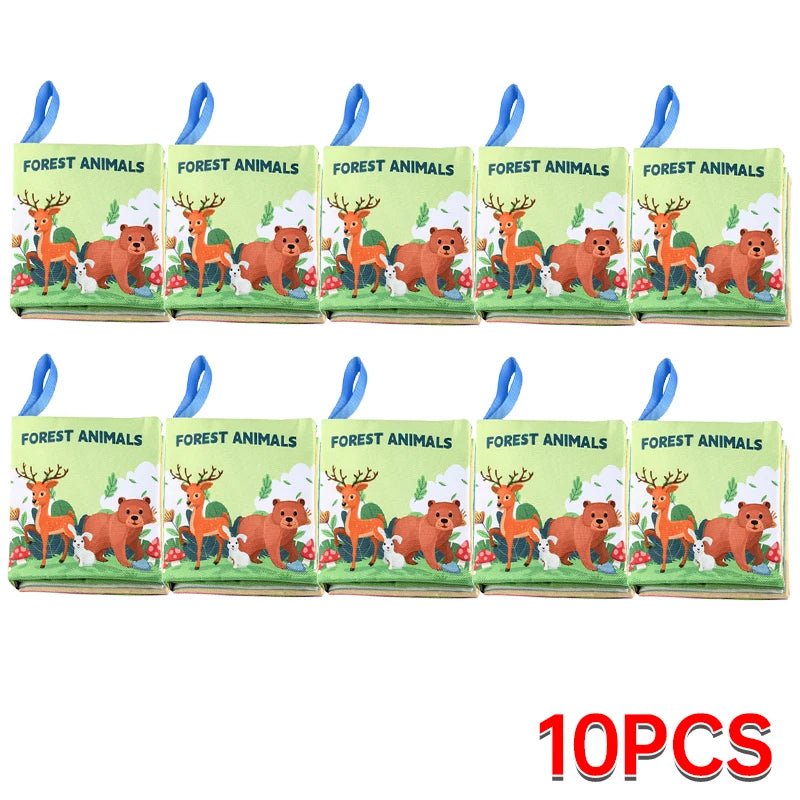 Cloth Book for Early Education - 4-Page 8-Sided English Learning Book for Kids