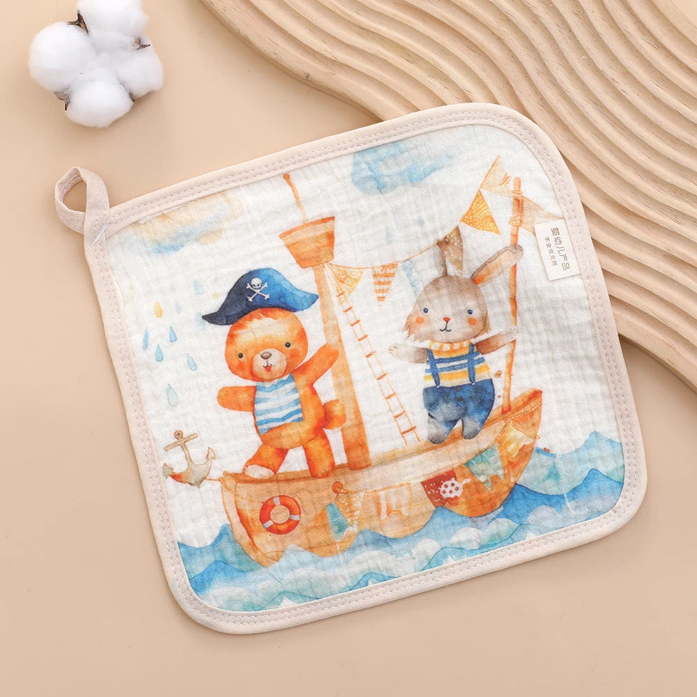 Cotton Baby Face Towel Newborn Baby Items 6 Layer Muslin Baby Bibs Handkerchief Soft Saliva Towel Feeding Burp Cloths