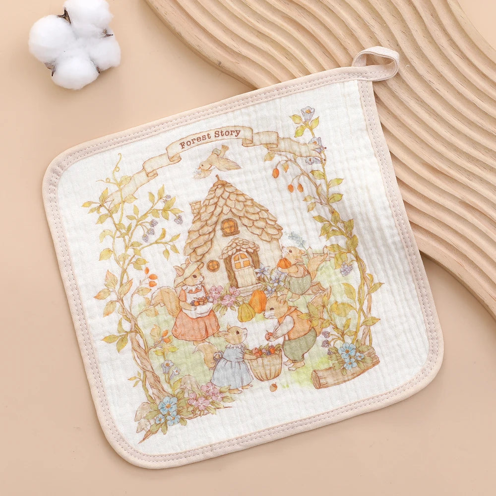 Cotton Baby Face Towel Newborn Baby Items 6 Layer Muslin Baby Bibs Handkerchief Soft Saliva Towel Feeding Burp Cloths