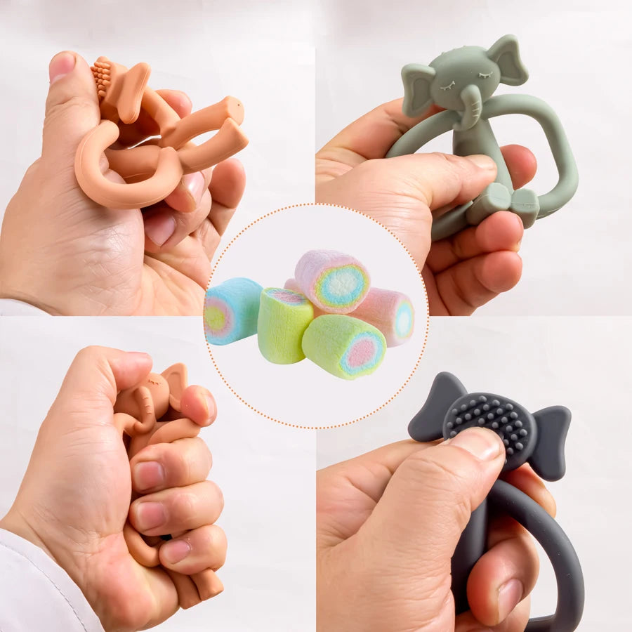 Silicone Nursing Teether Toy – Durable Cartoon Design for Dental Care & Gum Relief (3+ Months)
