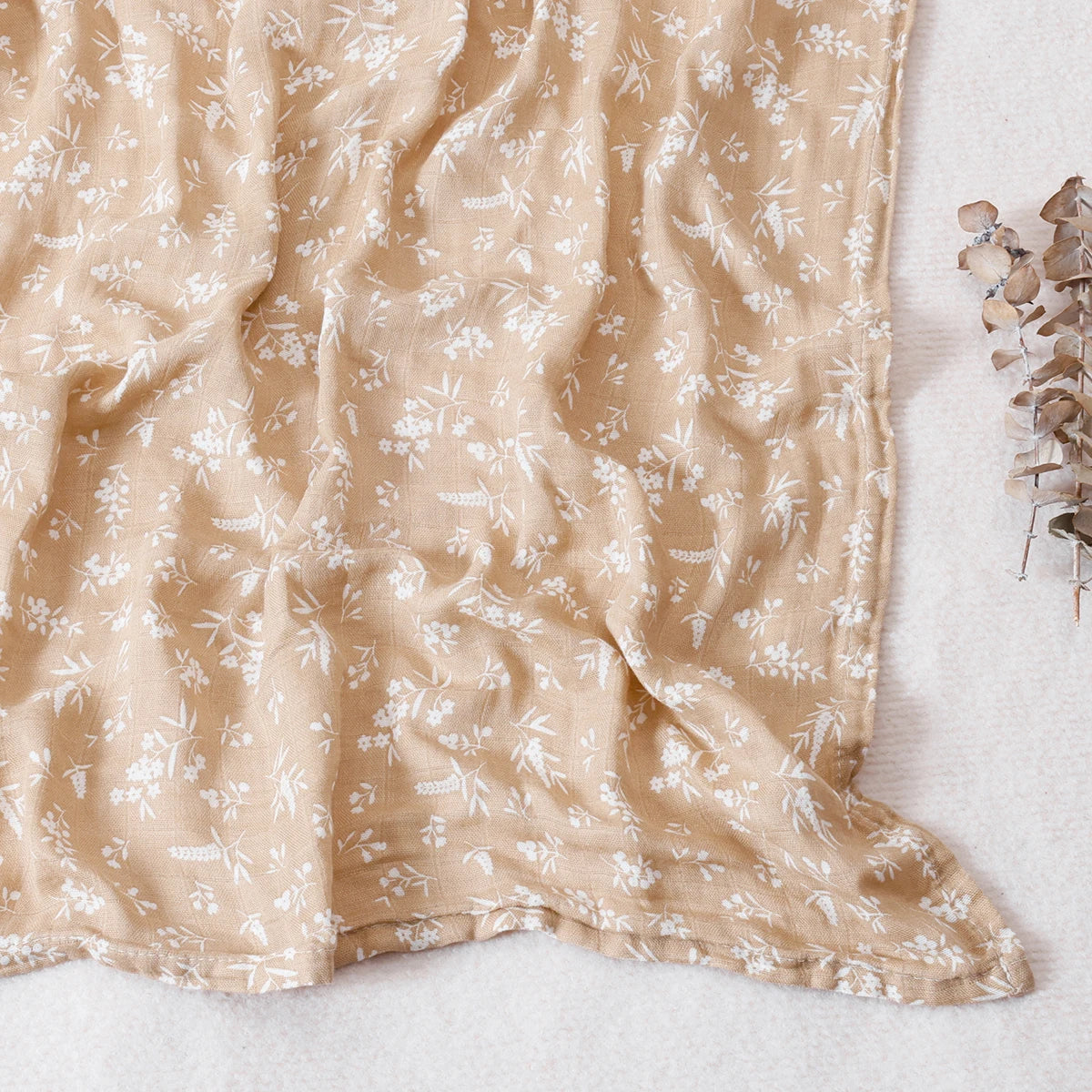 Bamboo Cotton Baby Muslin Swaddle Blanket - 120x110cm Soft Print Wrap by Elinfant