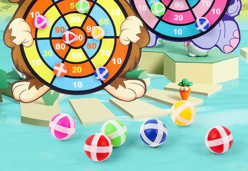 Montessori Dart Board Game - Safe Sticky Ball Target Game for Kids 3-7 Years