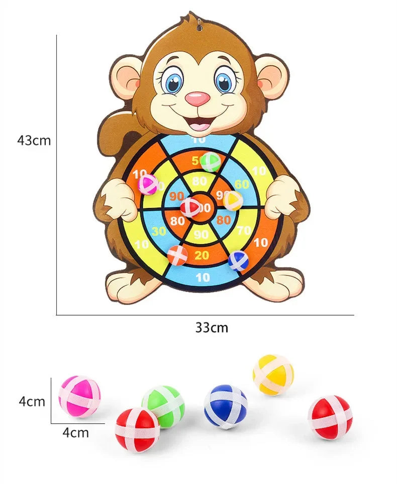 Montessori Dart Board Game - Safe Sticky Ball Target Game for Kids 3-7 Years