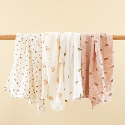 Cotton Receiving Blanket for Newborn Gauze Muslin Baby Blanket  New Born Swaddle Wrap Kids Bath Towel Baby Stroller Blanket
