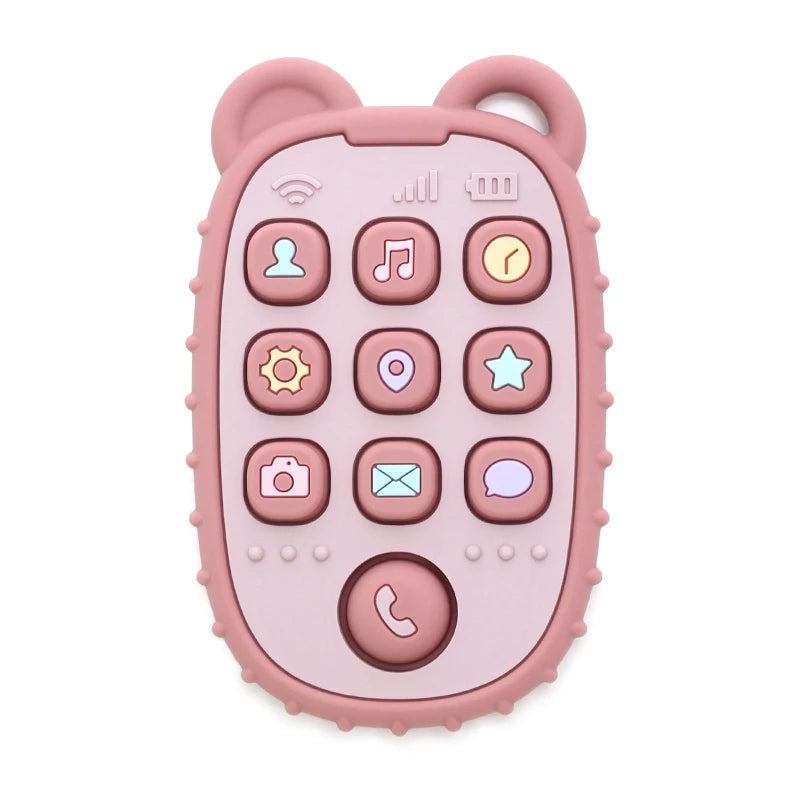 New Baby Phone Teether - Silicone Mobile Shape Sensory Educational Toy Gift Set