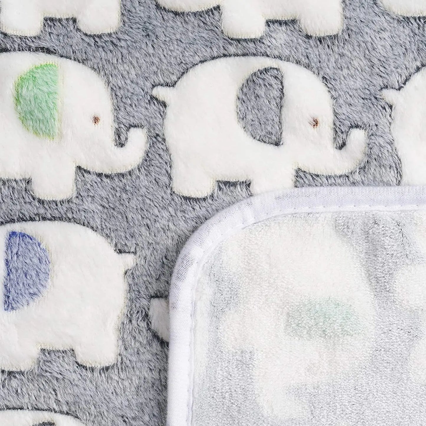 Cute Elephant Baby Blanket - Soft Coral Velvet Swaddle Wrap & Stroller Cover