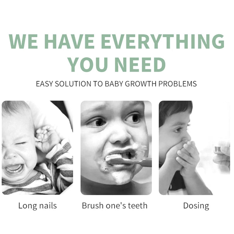 9 Pcs/Set Newborn Baby Kids Nail Hair Health Care Thermometer Grooming Brush Kit Care Baby Essentials Newborn Material Safety