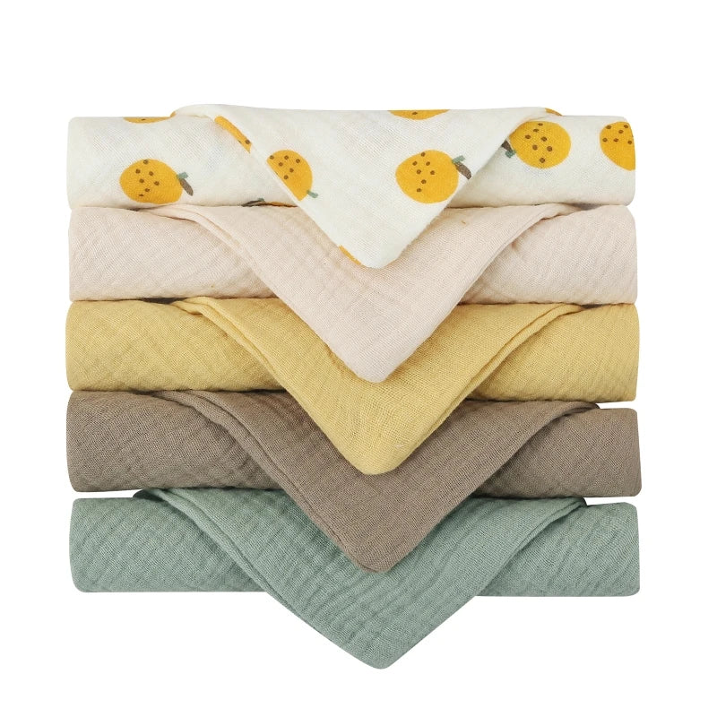 5 Soft Absorbent Gauze Newborn Burp Cloth Baby Saliva Towel Cotton Baby Bibs Handkerchief Nursing Towel Cuddle Cloth Baby Stuff