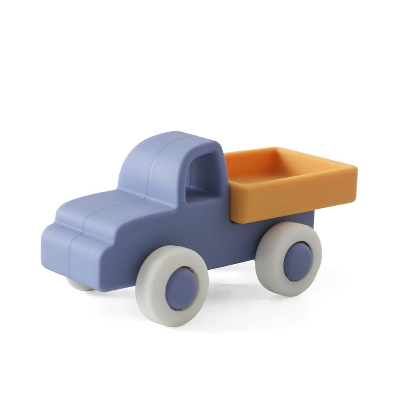 Montessori Silicone Car Toys - Educational Teether Blocks for Babies 0-12 Months