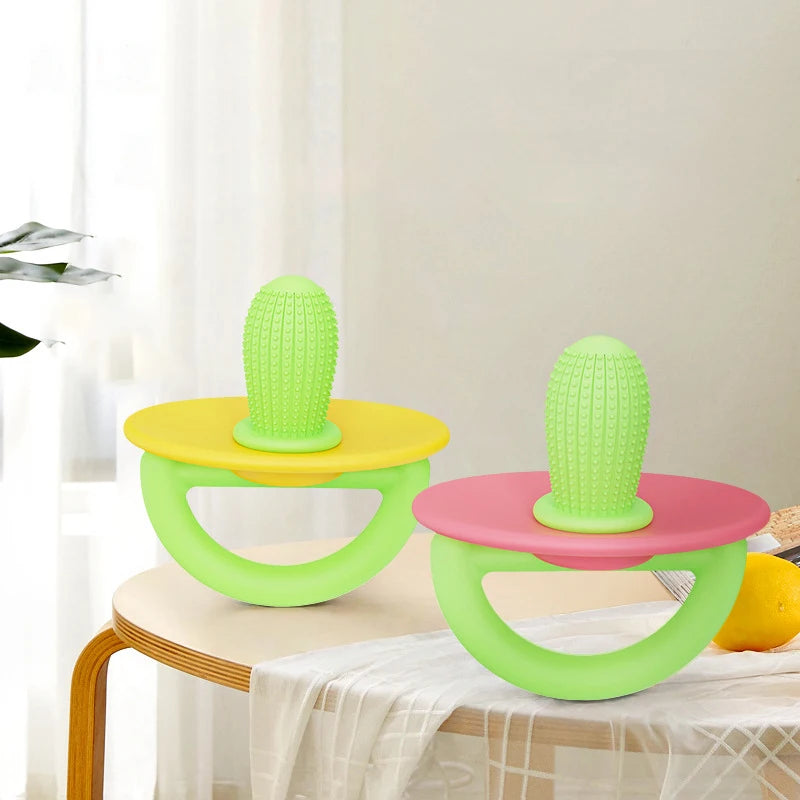 Silicone Teething Ring β Pacifier Type Teether with Soft Molar Stick & Massage Dots for Babie