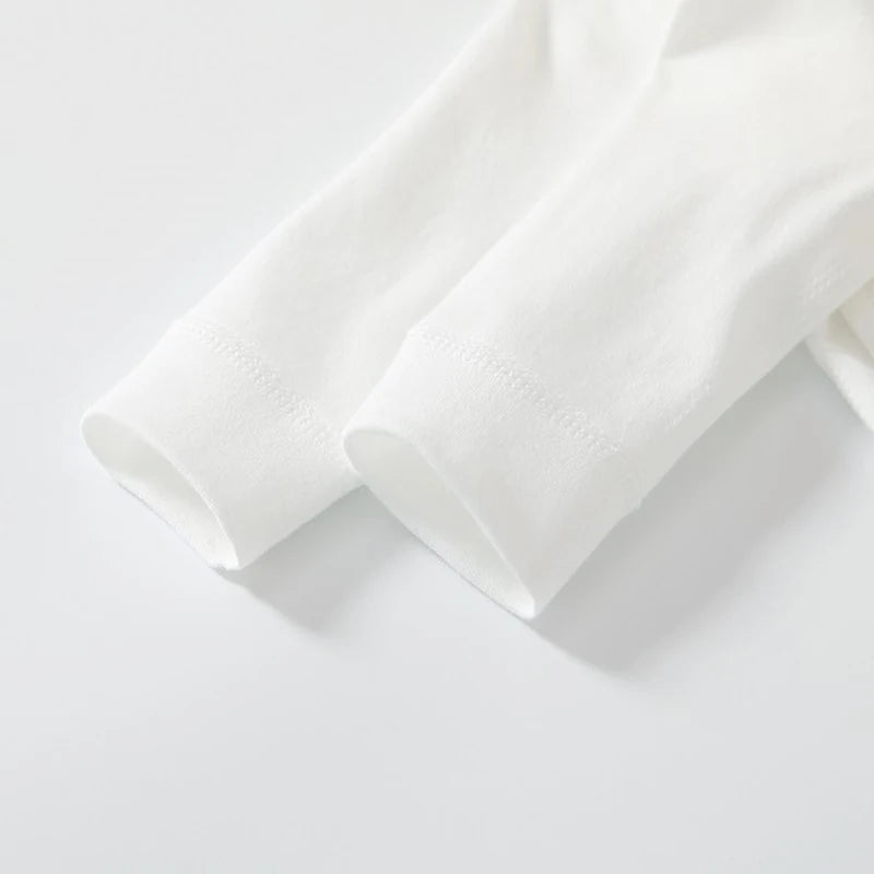 Newborn Baby Clothing Slanting Open Buckle T Shirt Tops Cotton Long Sleeves Solid Color Tees Baby Boys Girls Outfit 0-12 Months