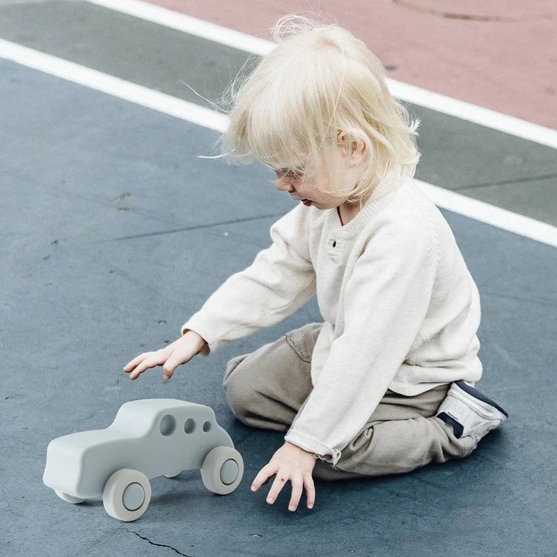 Montessori Silicone Car Toys - Educational Teether Blocks for Babies 0-12 Months