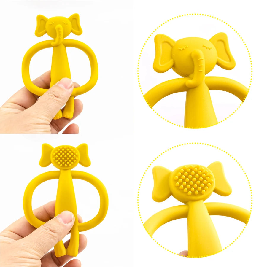 Silicone Nursing Teether Toy – Durable Cartoon Design for Dental Care & Gum Relief (3+ Months)