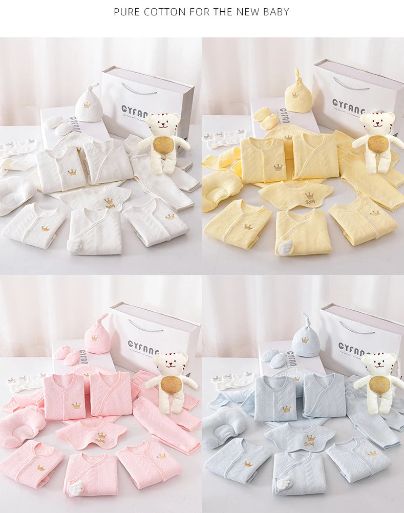 Newborn Baby Clothing Set – 15-20 Piece 100% Cotton Unisex Outfit Collection (0-3 Months)