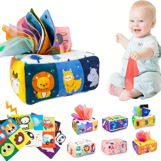 Baby Montessori Magic Tissue Box - Educational Sensory Toy & Busy Board for Kids