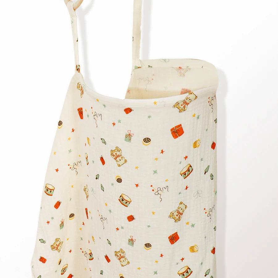 Premium Muslin Nursing Cover - Breathable Breastfeeding Apron with Arch Neckline