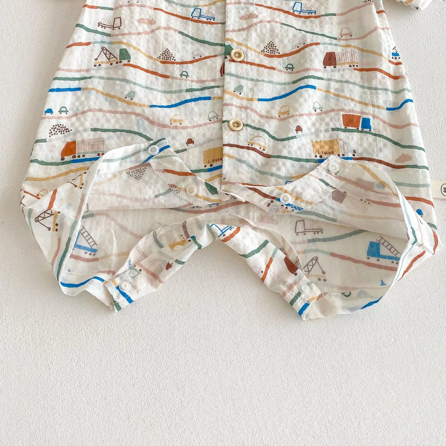 Baby Car Climbing Suit 2025 New Summer Newborn Outdoor Clothes Trendy Baby Full Version Cartoon Jumpsuit