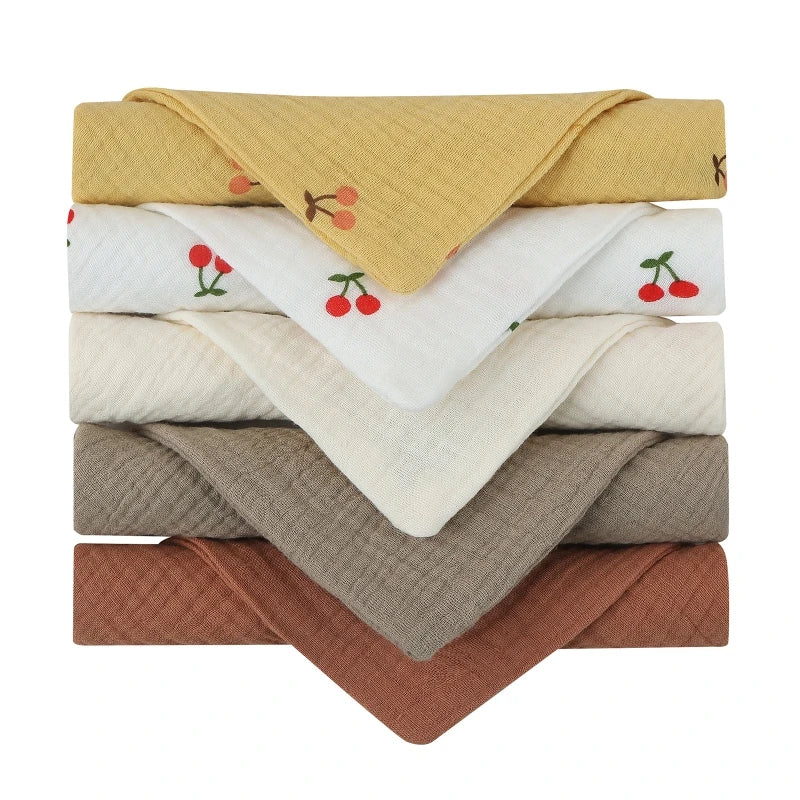 5 Soft Absorbent Gauze Newborn Burp Cloth Baby Saliva Towel Cotton Baby Bibs Handkerchief Nursing Towel Cuddle Cloth Baby Stuff