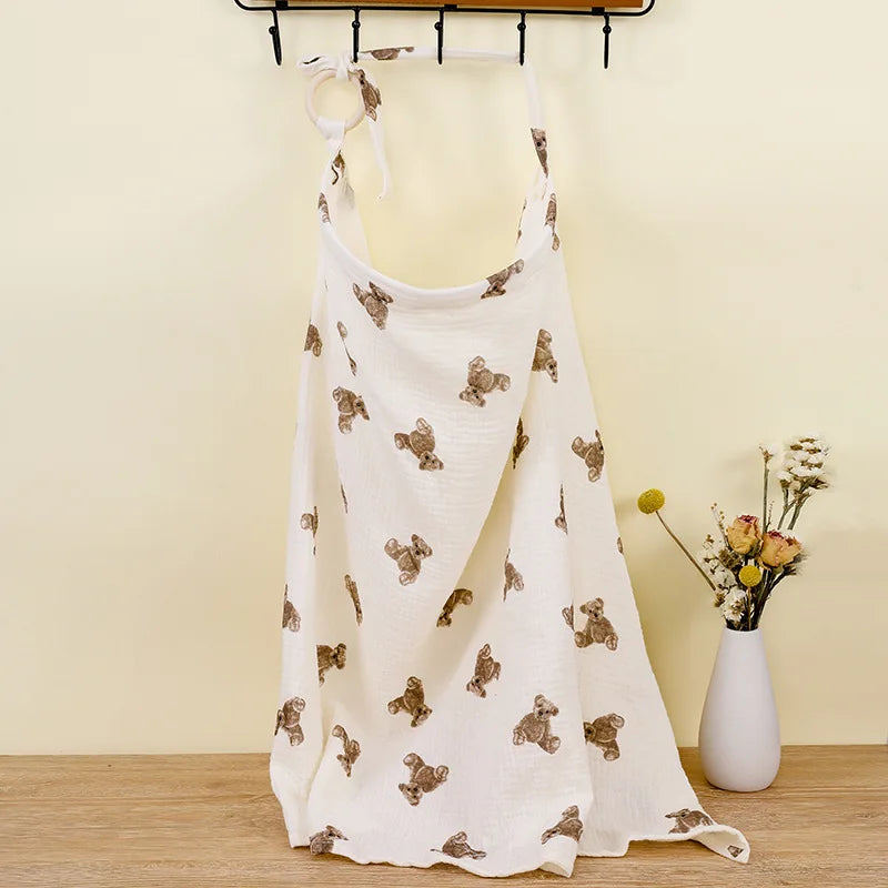 Breathable Cotton Nursing Cover - Maternity Breastfeeding Privacy Apron & Stroller Blanket