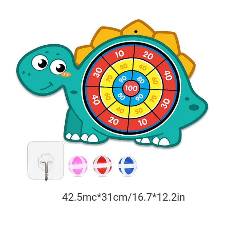 Montessori Sports Toy - Sticky Ball Dart Board Target Game for Indoor & Outdoor Fun
