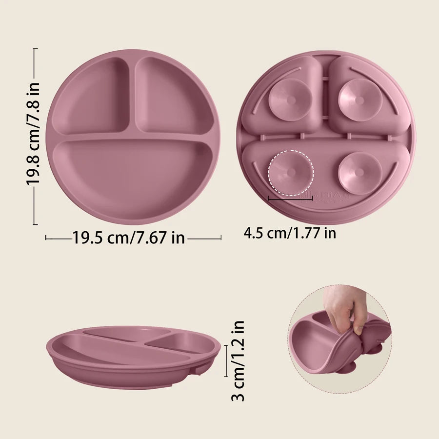 Silicone Baby Suction Plate – BPA-Free Anti-Slip Training Dinnerware for Self-Feeding (6+ Months)