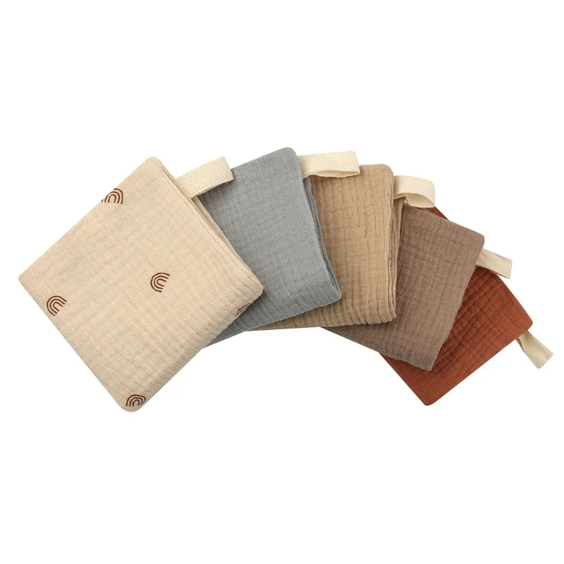 5-Pack Baby Muslin Towel Set - Soft Cotton Gauze Washcloths for Newborns