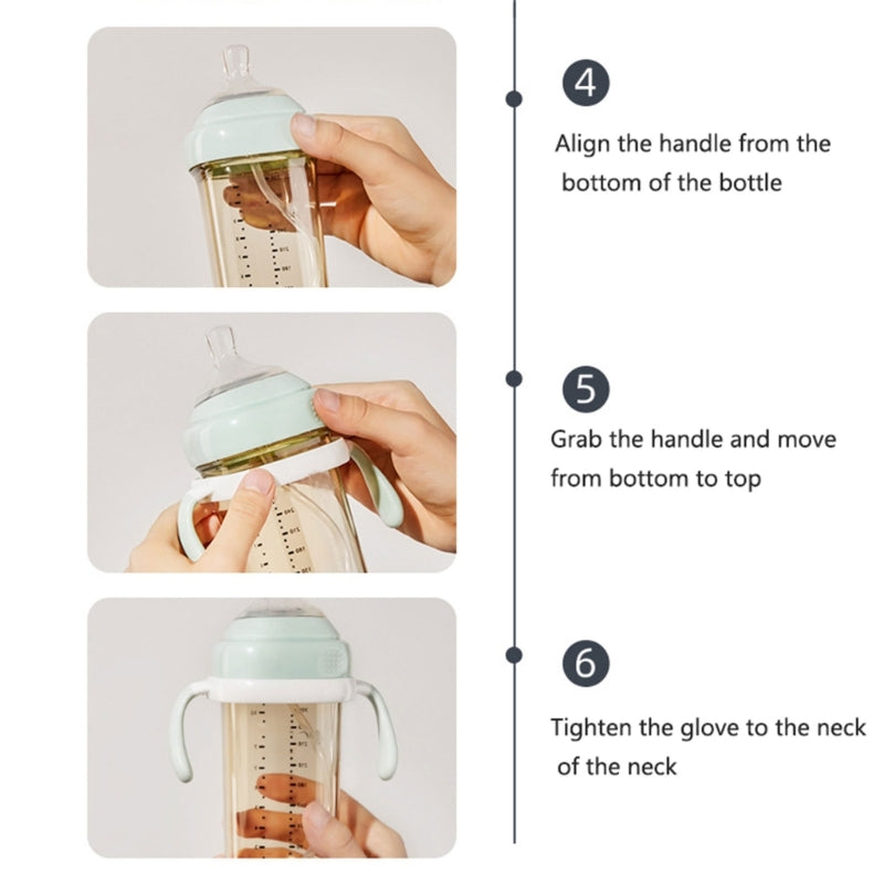 Square Handle Feeding Bottle Grip – Lightweight Easy-Grasp Design for Baby Bottles (6+ Months)
