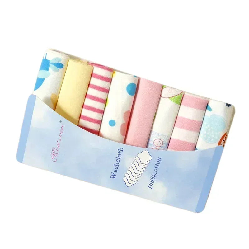 8-Piece Cotton Baby Towel Set – Soft Washcloths & Handkerchiefs for Newborns (0-24 Months)