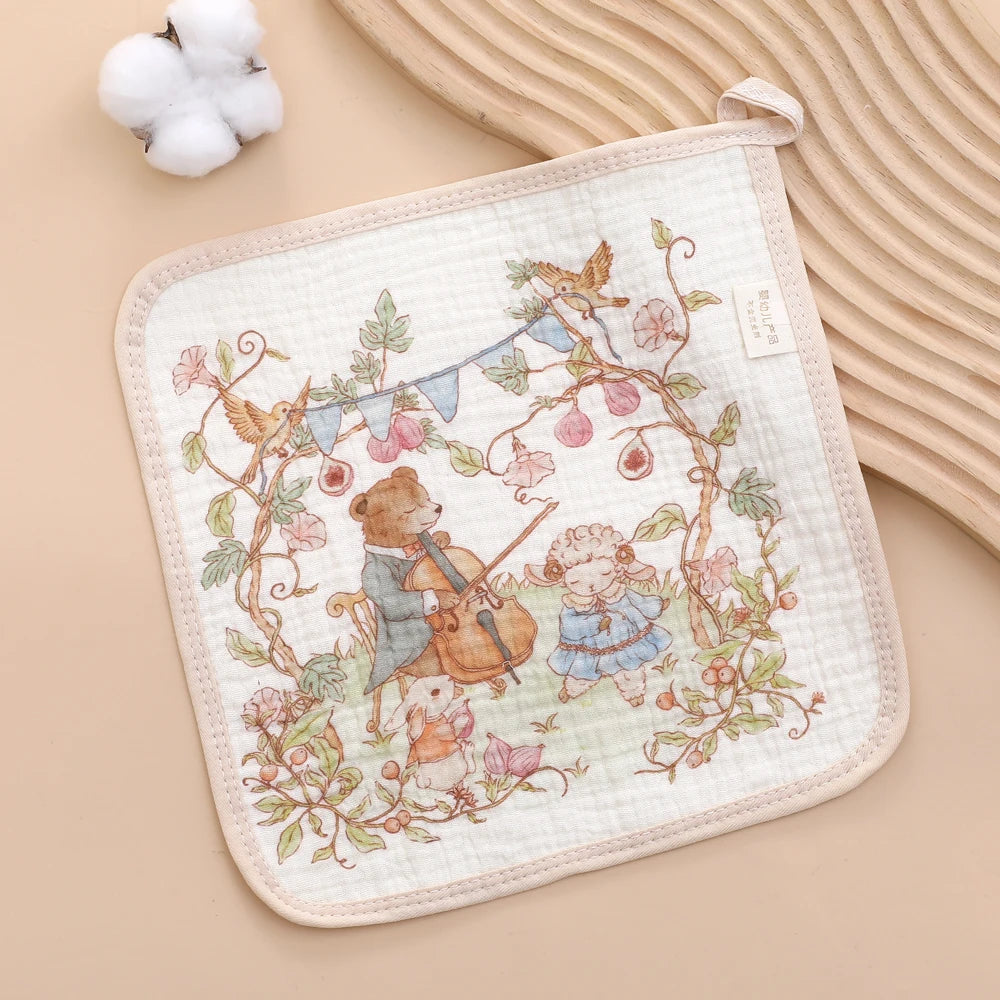 Cotton Baby Face Towel Newborn Baby Items 6 Layer Muslin Baby Bibs Handkerchief Soft Saliva Towel Feeding Burp Cloths