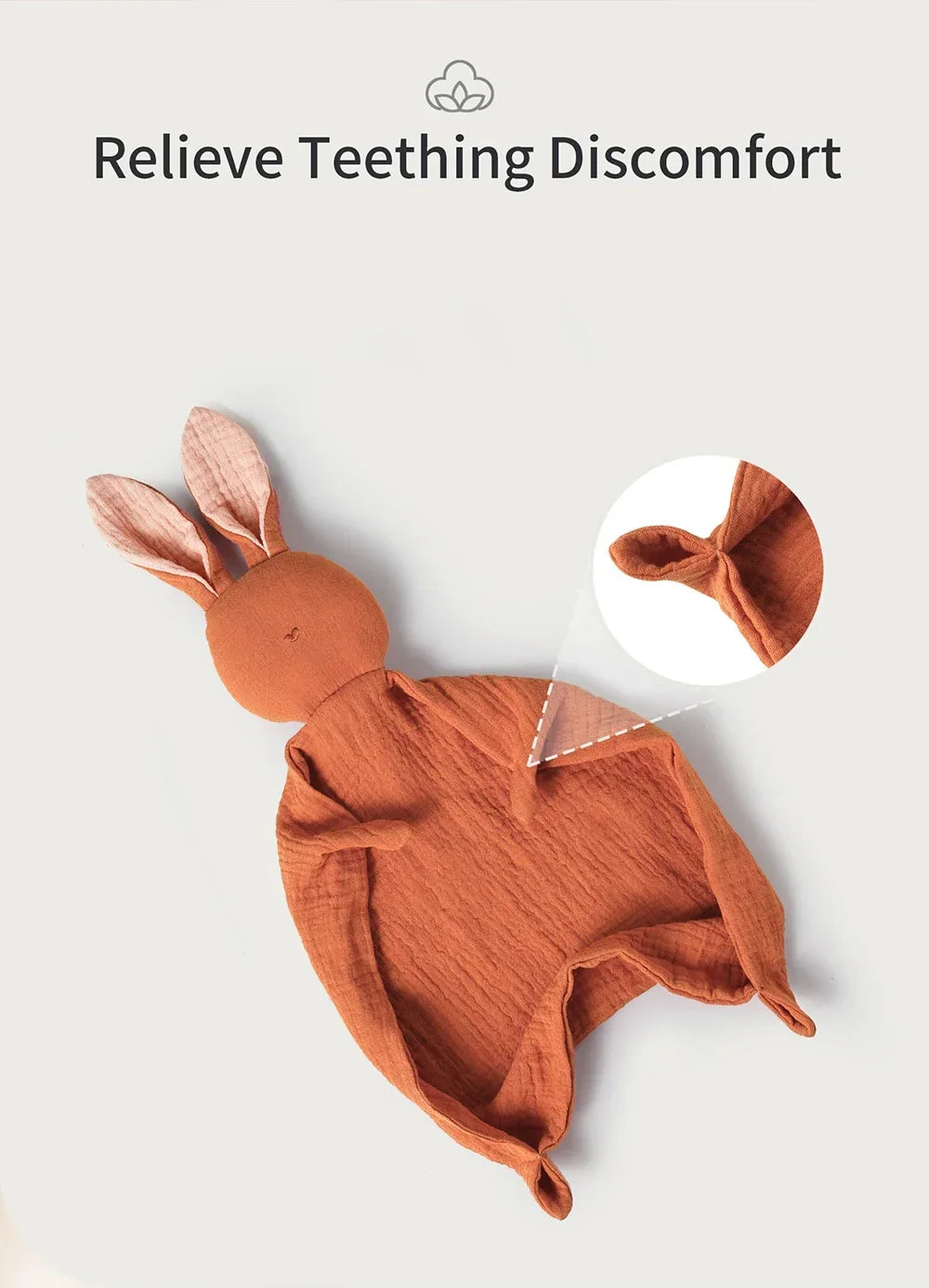 Baby Soothing Towel | 100% Muslin Cotton Comfort Blanket with Cute Bunny Design
