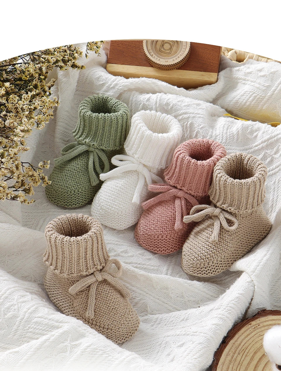 Baby Shoes Solid Color Knitted Newborn Boys and Girls Boots First Walkers Soft Bottom Infant Unisex Footwear 0-18m Child Booties