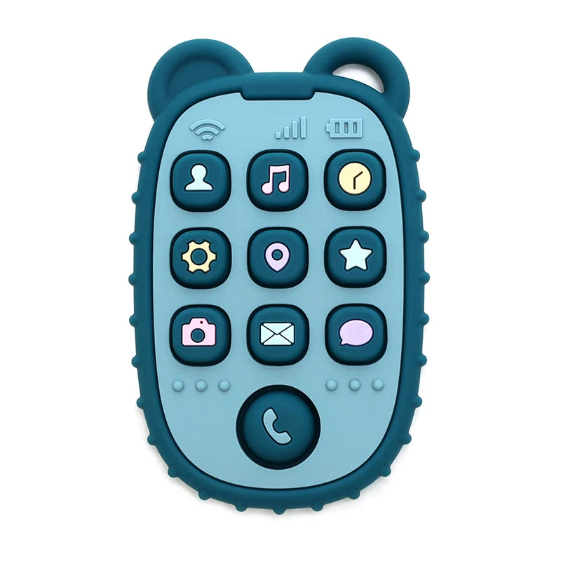 New Baby Phone Teether - Silicone Mobile Shape Sensory Educational Toy Gift Set