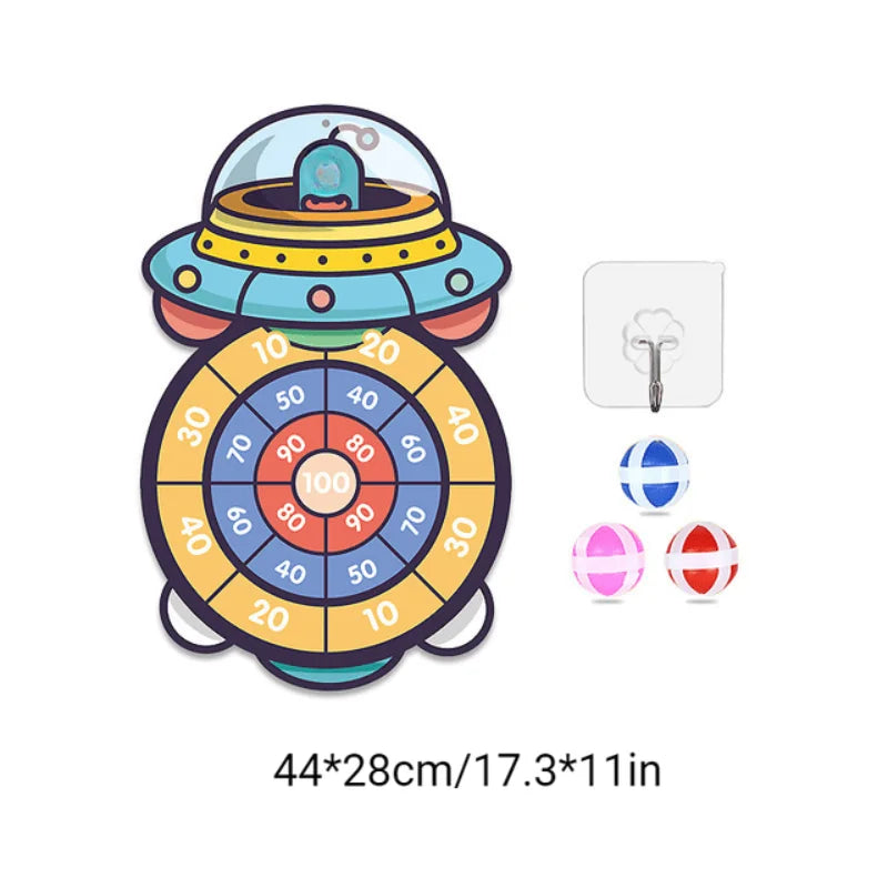 Montessori Sports Toy - Sticky Ball Dart Board Target Game for Indoor & Outdoor Fun