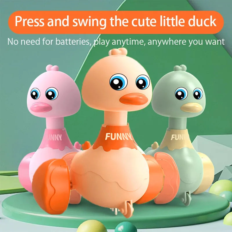 Baby Swing Duck Toy - Cartoon Press Vehicles & Pull Back Cars Educational Set